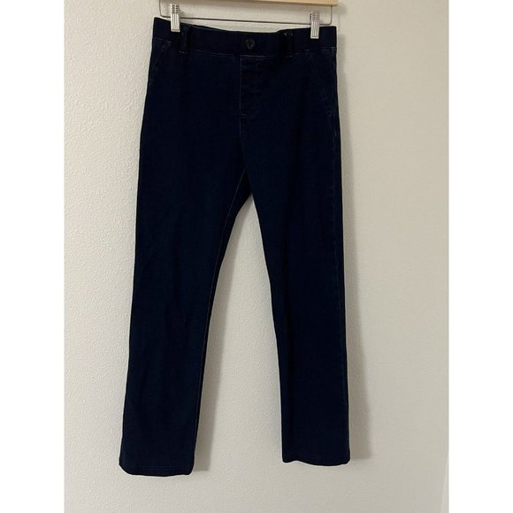 Beta brand stretch dark wash straight leg jeans Yoga Pull On Petite Medium - Picture 1 of 8